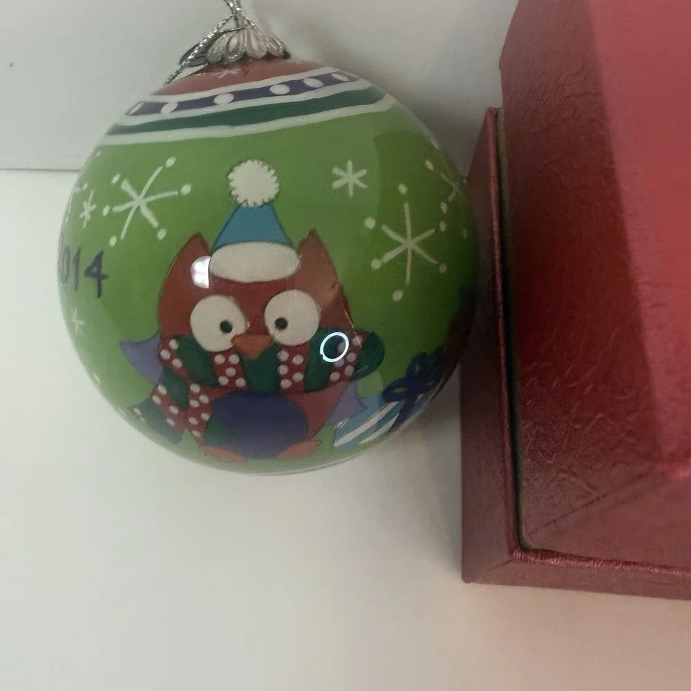 Pier One Collectible Li Bien Owls Ornament 2014 B Beautifully Made‎ Christmas